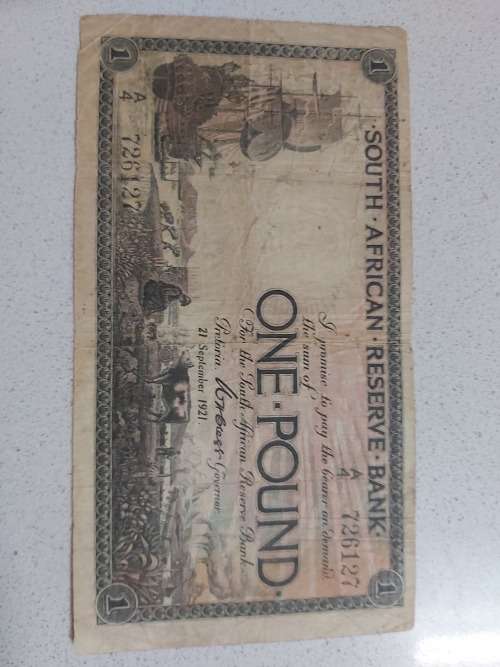 1921 ONE POUND W.H. CLEGG F CONDITION